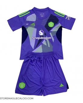 Manchester United Portiere Maglia Gara Casa Repliche 2024-25 Bambino Maniche Corte